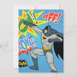 Batman Punching Graphic Invitation