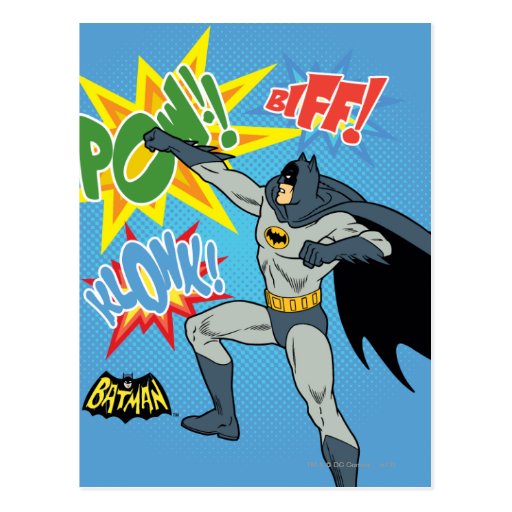 Image of Batman Punching Graphic Postcard