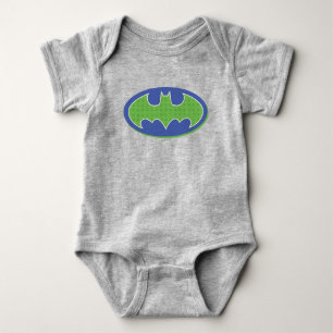 Batman Purple & Green Symbol Baby Bodysuit