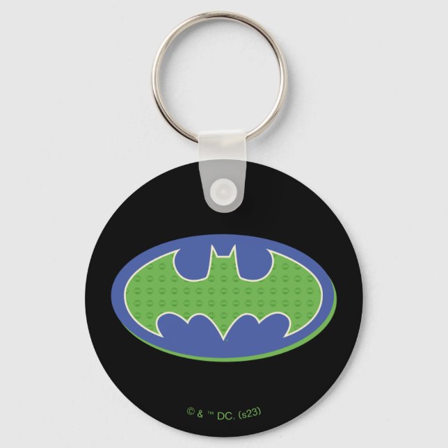 Batman | Purple & Green Symbol Key Ring (Front)