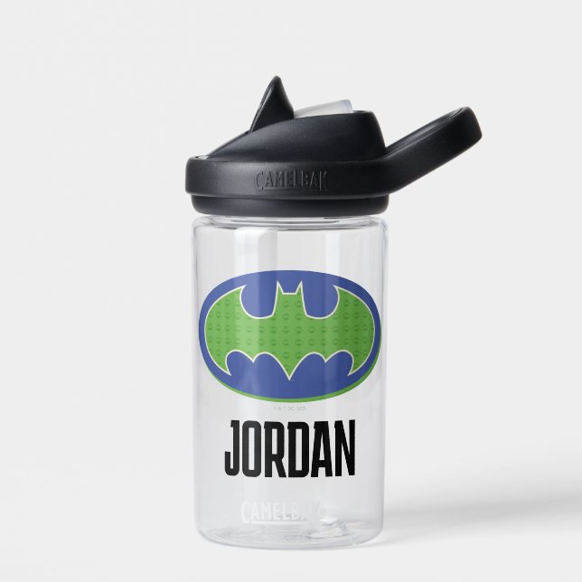 Batman | Purple & Green Symbol Water Bottle (Left)
