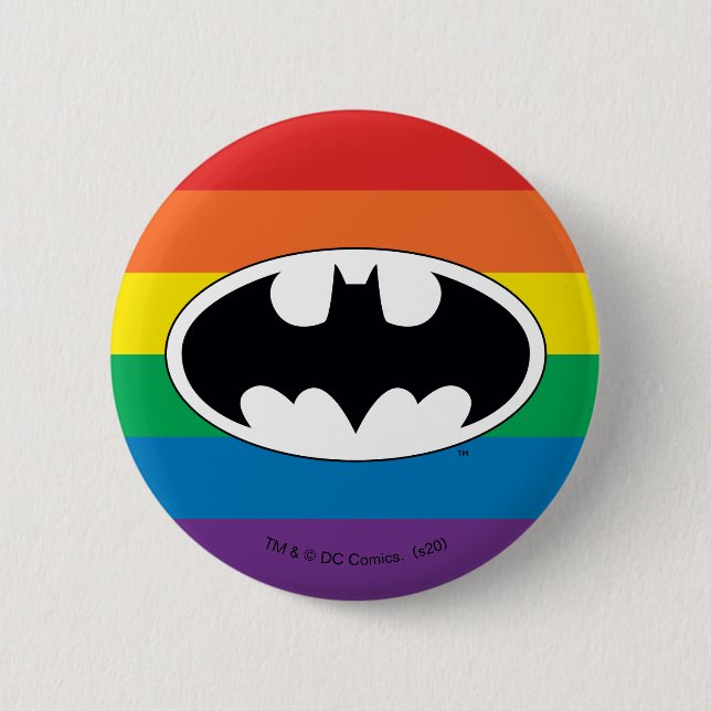 Batman Rainbow Logo 6 Cm Round Badge (Front)