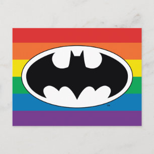 Batman Rainbow Logo Invitation Postcard