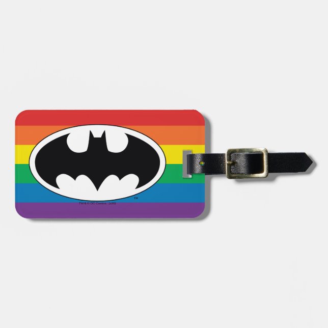 Batman Rainbow Logo Luggage Tag (Front Horizontal)