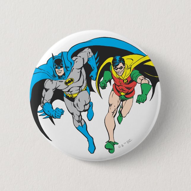 Batman & Robin 6 Cm Round Badge (Front)
