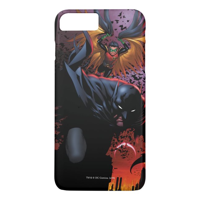 Batman & Robin Flight Over Gotham Case-Mate iPhone Case (Back)