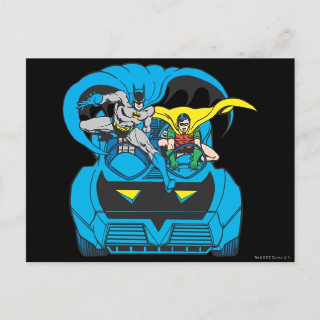 Batman & Robin Ride Batmobile Postcard (Front)