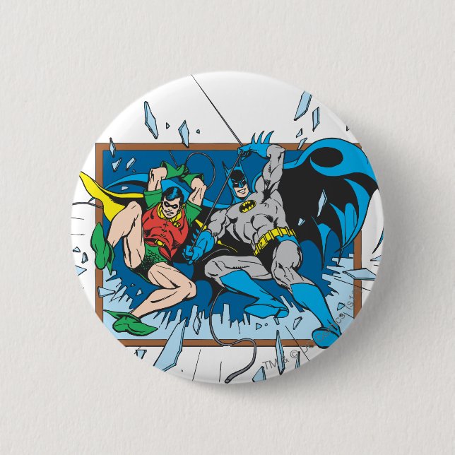 Batman & Robin Shatter Window 6 Cm Round Badge (Front)