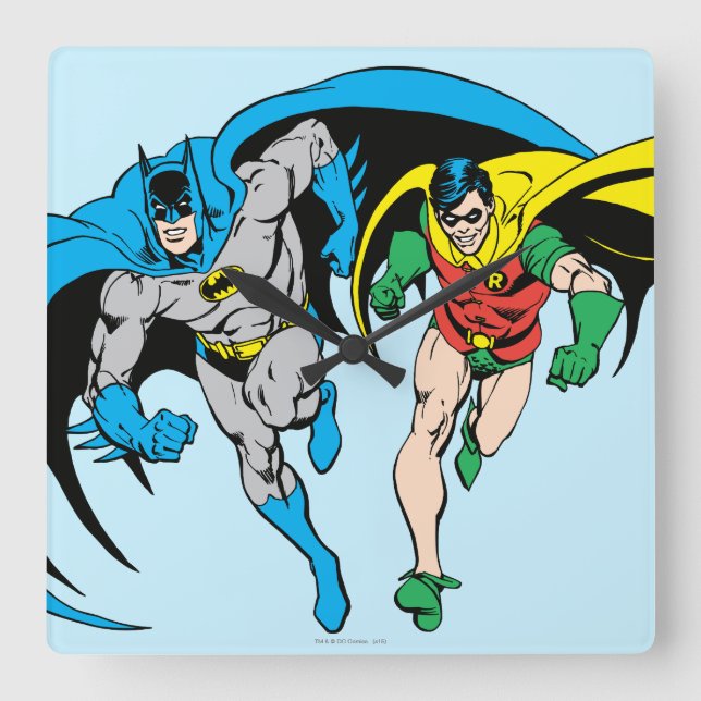 Batman & Robin Square Wall Clock (Front)