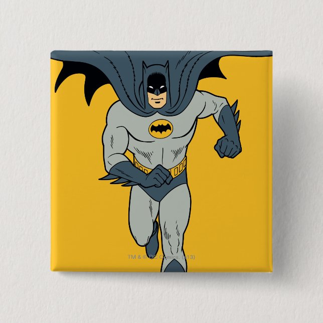 Batman Running 15 Cm Square Badge (Front)