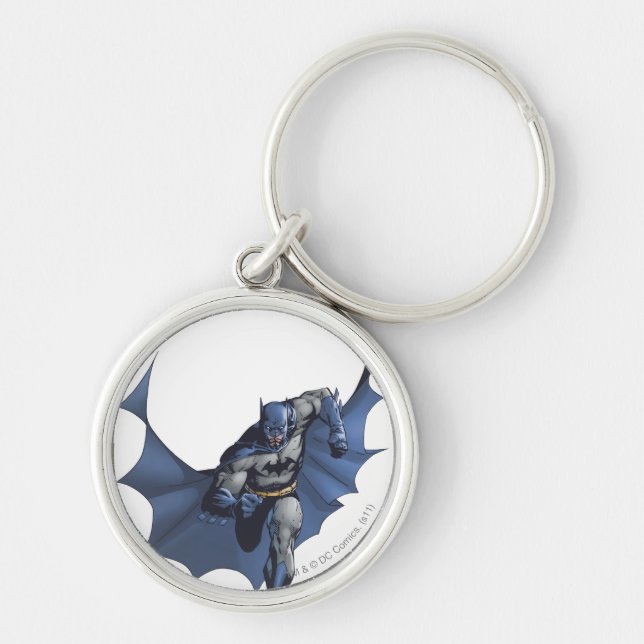 Batman runs with flying cape key ring (Front)