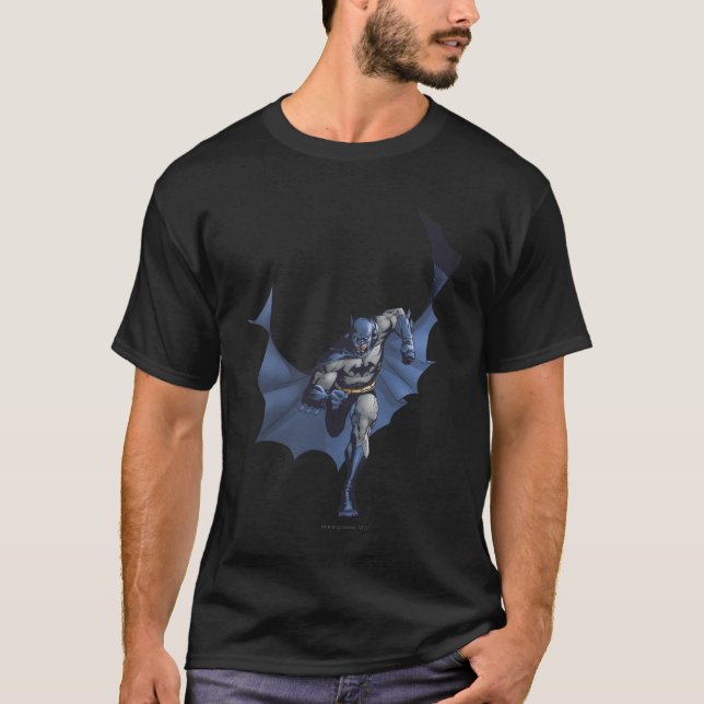 Batman runs with flying cape T-Shirt (Front)
