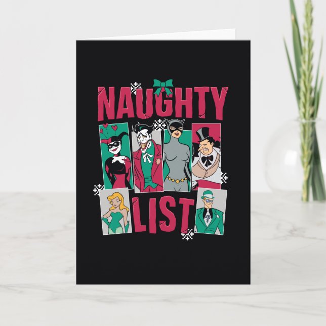 Batman | Santa Naughty List of Villains Holiday Card (Front)