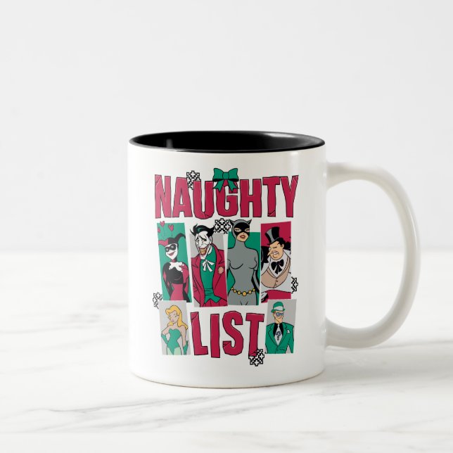 Batman | Santa Naughty List of Villains Two-Tone Coffee Mug (Right)