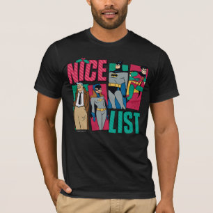 Batman Santa Nice List of Heroes T-Shirt