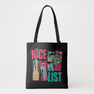 Batman   Santa Nice List of Heroes Tote Bag
