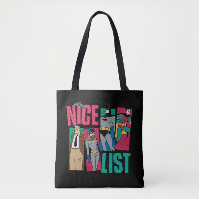 Batman | Santa Nice List of Heroes Tote Bag (Front)
