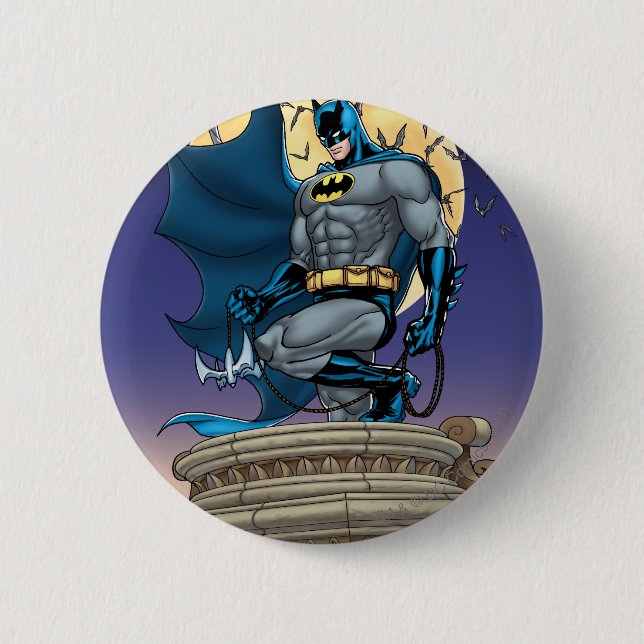 Batman Scenes - Moon Side View 6 Cm Round Badge (Front)