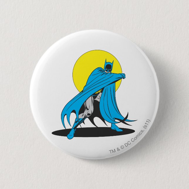 Batman Shields Himself 6 Cm Round Badge (Front)