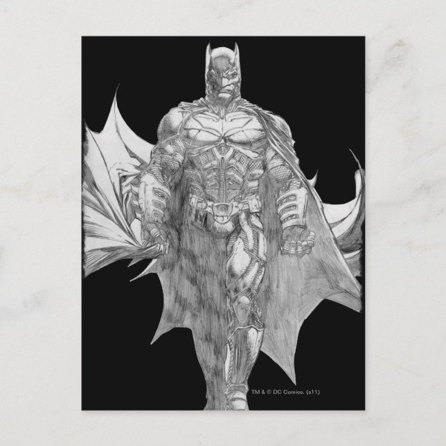 Batman Standing Drawing Postcard (Front)