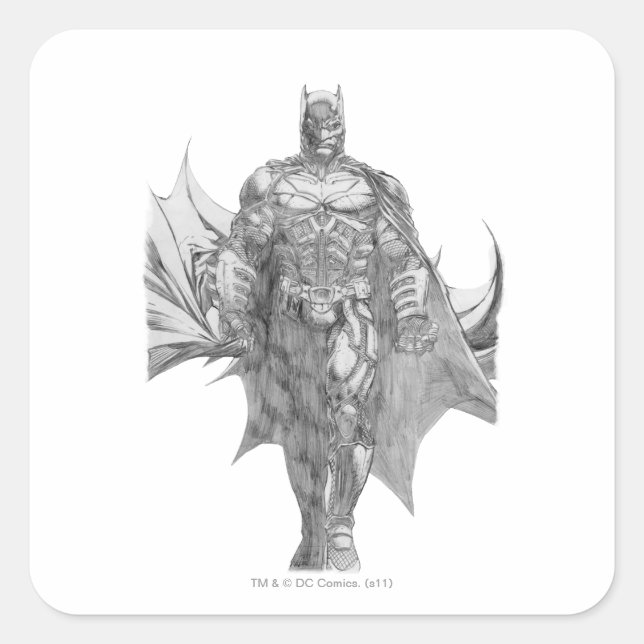 Batman Standing Drawing Square Sticker (Front)