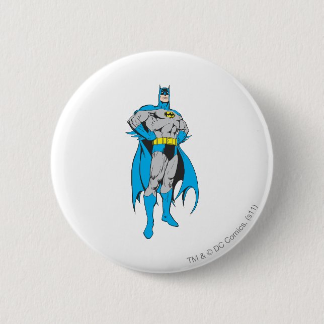 Batman Stands 6 Cm Round Badge (Front)