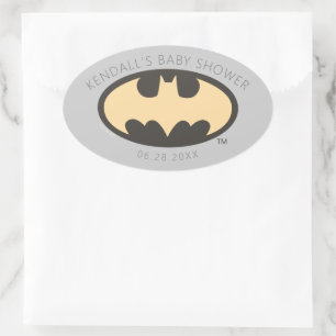 Batman Super Hero Baby Shower Oval Sticker