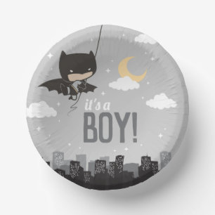 Batman Super Hero Baby Shower Paper Plate