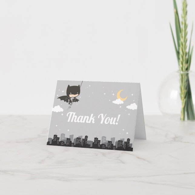 Batman Super Hero Birthday Thank You Card (Front)