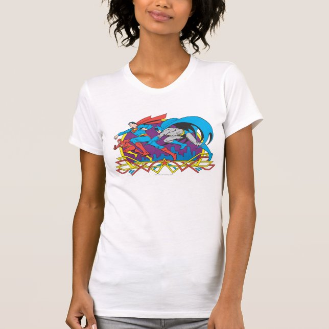 Batman + Superman + Flash Baby T-Shirt (Front)