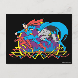 Batman + Superman + Flash Postcard