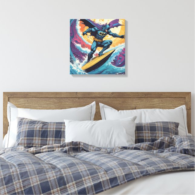 batman surfing canvas print (Insitu(Bedroom))