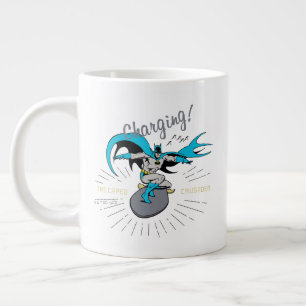 Batman Surfing - Charging! Large Coffee Mug
