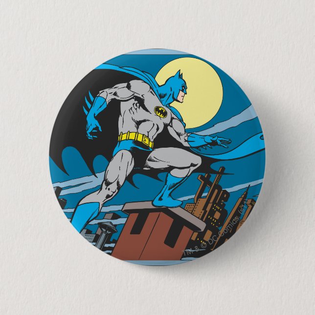 Batman Surveys City 6 Cm Round Badge (Front)