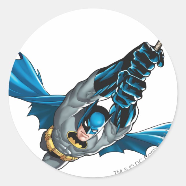Batman Swings from Rope Classic Round Sticker (Front)