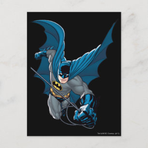 Batman swings from rope postcard