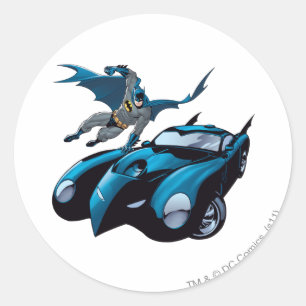 Batman swings over classic round sticker
