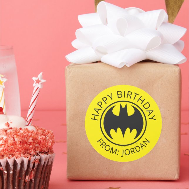 Batman Symbol | Bat Circle Logo | Happy Birthday Classic Round Sticker (Party)
