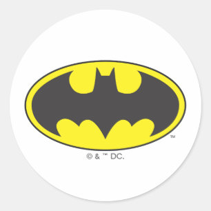 Batman Symbol   Bat Oval Logo Classic Round Sticker