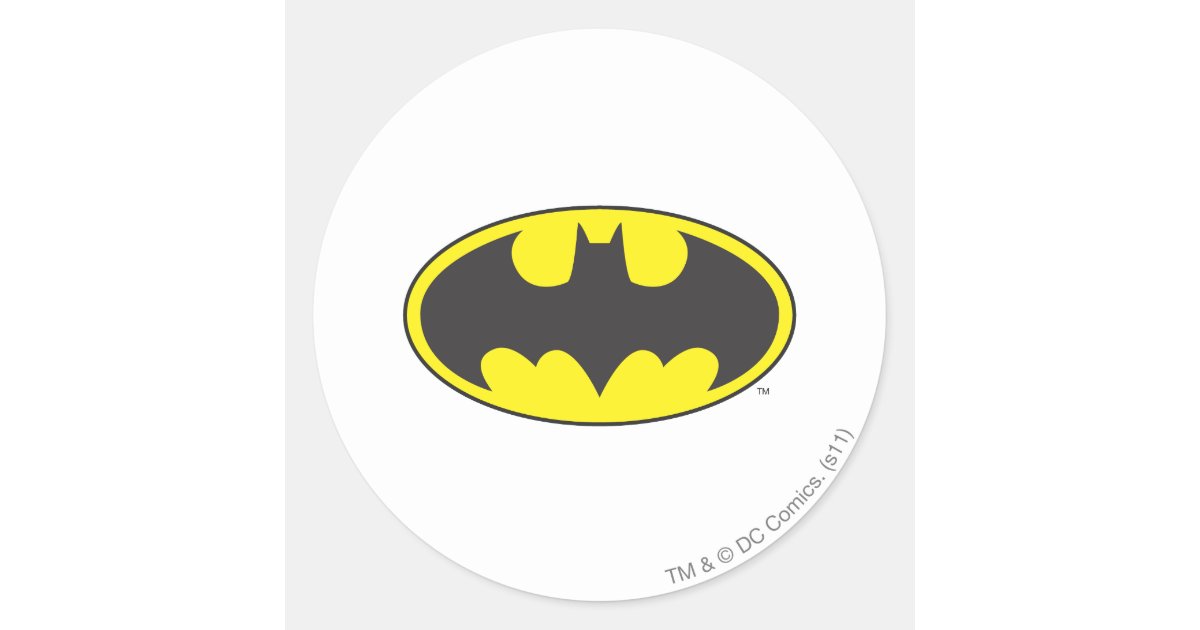 Batman Symbol | Bat Oval Logo Classic Round Sticker | Zazzle