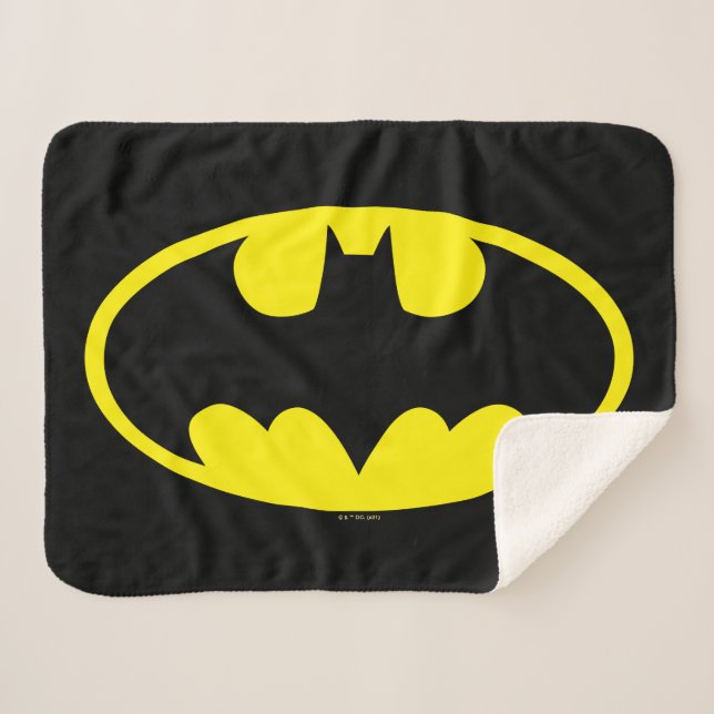 Batman Symbol | Bat Oval Logo Sherpa Blanket (Front (Horizontal))