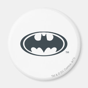 Batman Symbol   Black and White Logo Magnet
