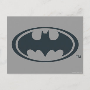 Batman Symbol   Black and White Logo Postcard