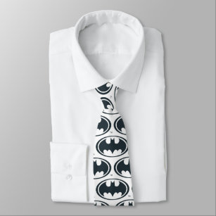 Batman Symbol   Black and White Logo Tie