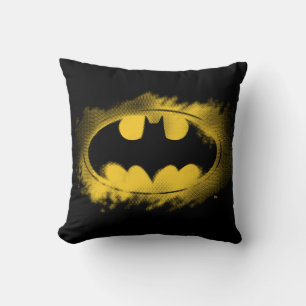 Batman Symbol   Black and Yellow Logo Cushion