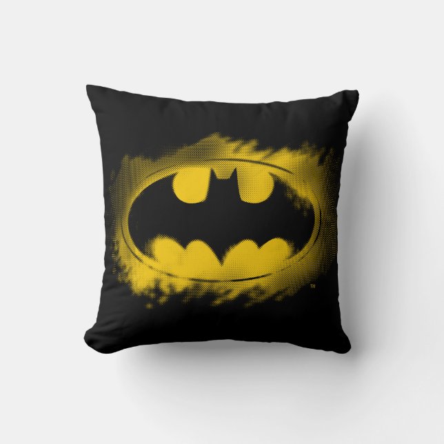 Batman Symbol | Black and Yellow Logo Cushion (Front)