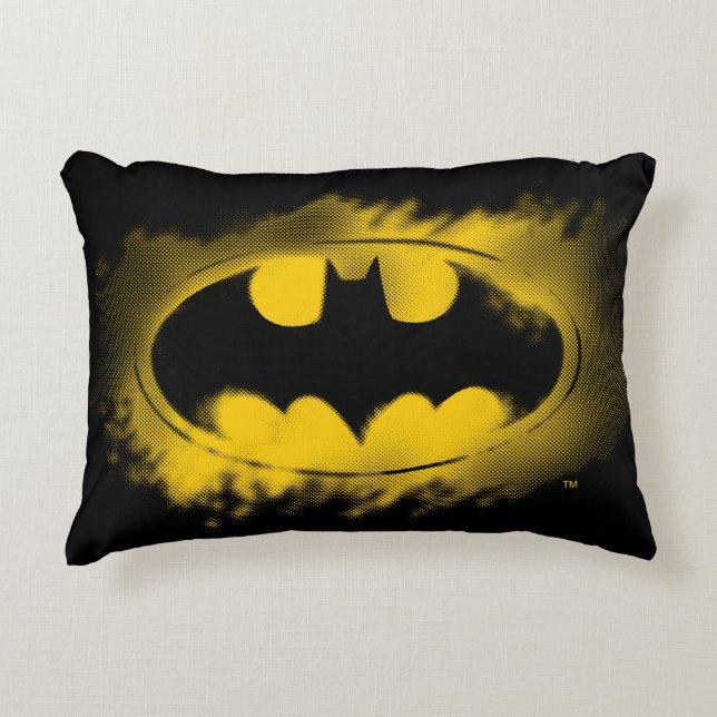 Batman Symbol | Black and Yellow Logo Decorative Cushion (Front)