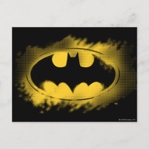 Batman Symbol   Black and Yellow Logo Postcard