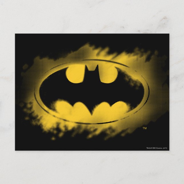 Batman Symbol | Black and Yellow Logo Postcard (Front)