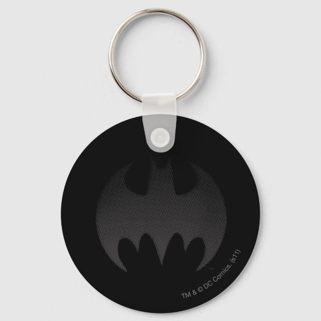 Batman Symbol | Black White Fade Logo Key Ring (Front)